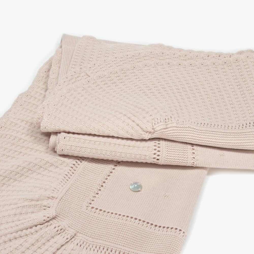 Artesanía Granlei-Boys Beige Knitted Wrap Shawl | Childrensalon Outlet