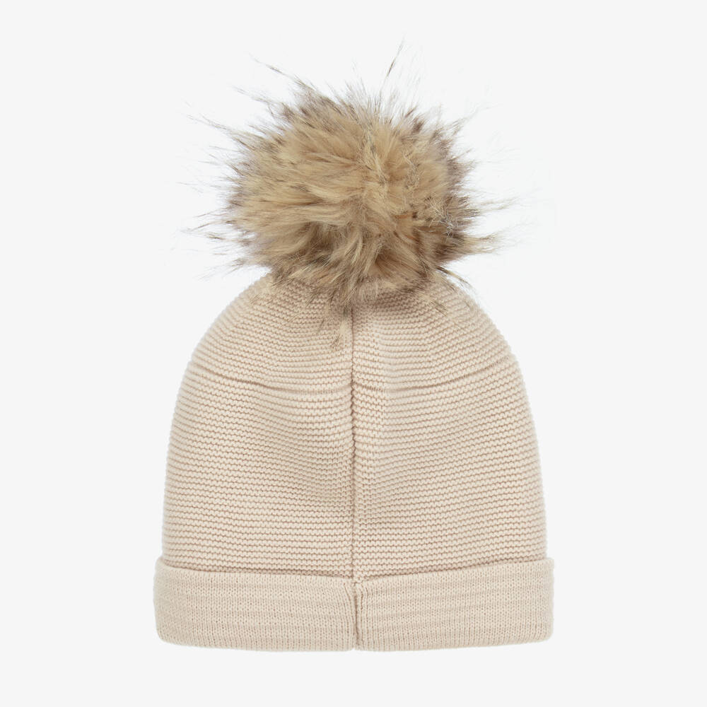 Artesanía Granlei-Boys Beige Pom Pom Knit Duo | Childrensalon Outlet