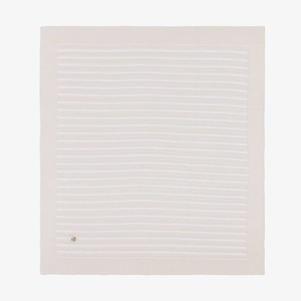Artesanía Granlei-Boys Beige & White Striped Blanket | Childrensalon Outlet