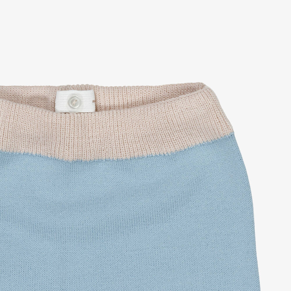 Artesanía Granlei-Boys Blue & Beige Knitted Sweater & Trouser Set | Childrensalon Outlet