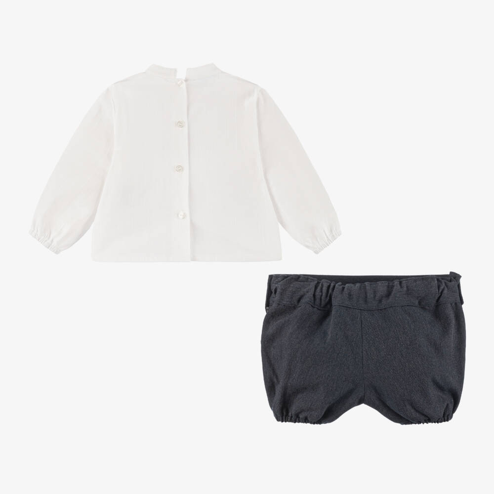 ارتيزانيا  غرانلي-طقم شورت قطن لون أزرق للمواليد | Childrensalon Outlet