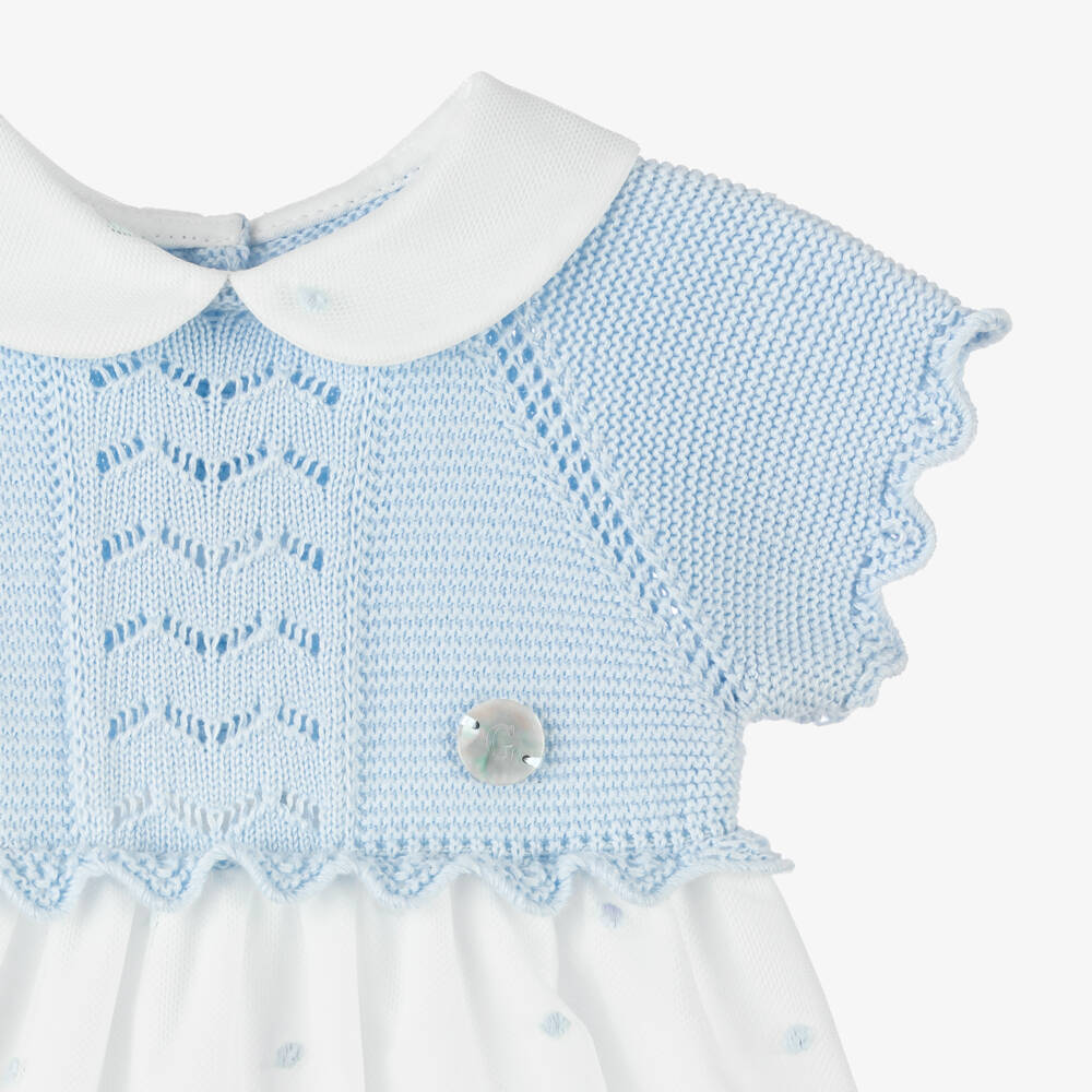 Artesanía Granlei-Boys Blue Dotted Tulle Shortie | Childrensalon Outlet