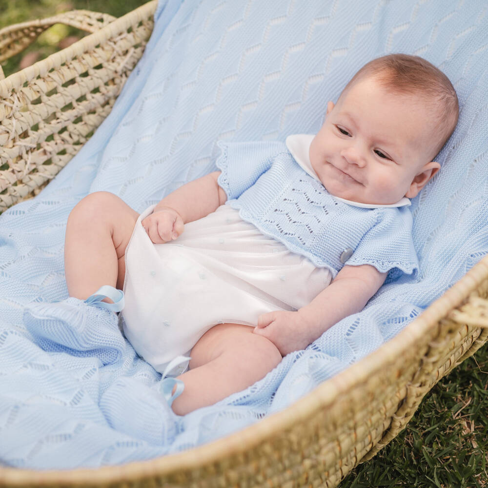 Artesanía Granlei-Boys Blue Dotted Tulle Shortie | Childrensalon Outlet