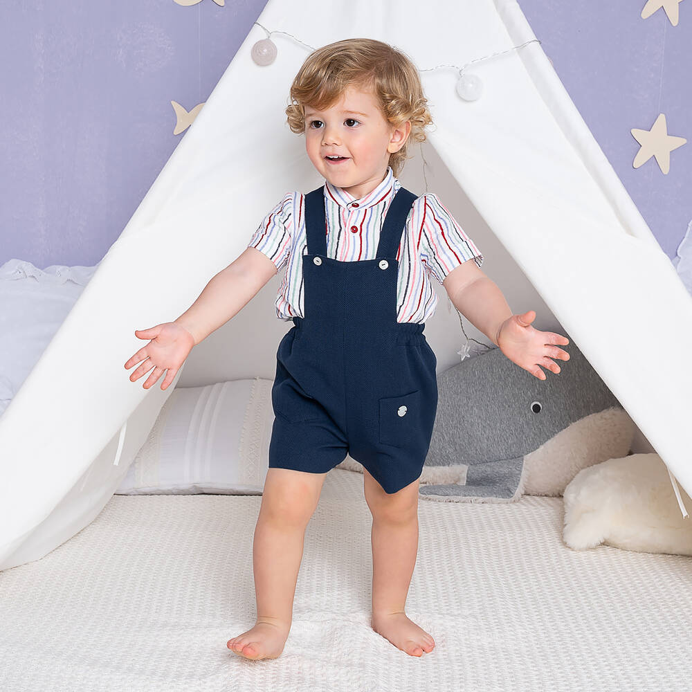 ارتيزانيا  غرانلي-طقم شورت دانغريز قطن وفيسكوز لون كحلي للأولاد | Childrensalon Outlet