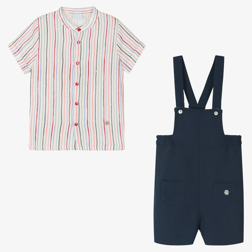 ارتيزانيا  غرانلي-طقم شورت دانغريز قطن وفيسكوز لون كحلي للأولاد | Childrensalon Outlet