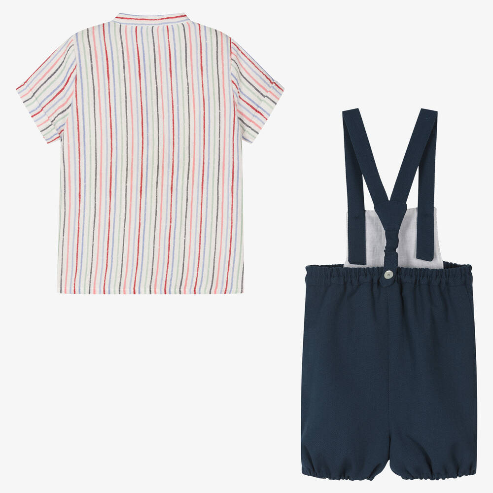 ارتيزانيا  غرانلي-طقم شورت دانغريز قطن وفيسكوز لون كحلي للأولاد | Childrensalon Outlet