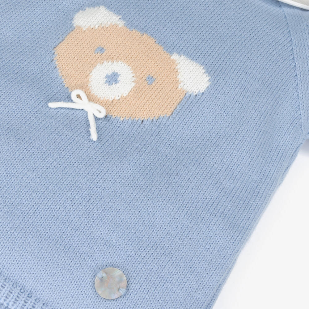 Artesanía Granlei-Boys Blue Knit Babygrow Set | Childrensalon Outlet