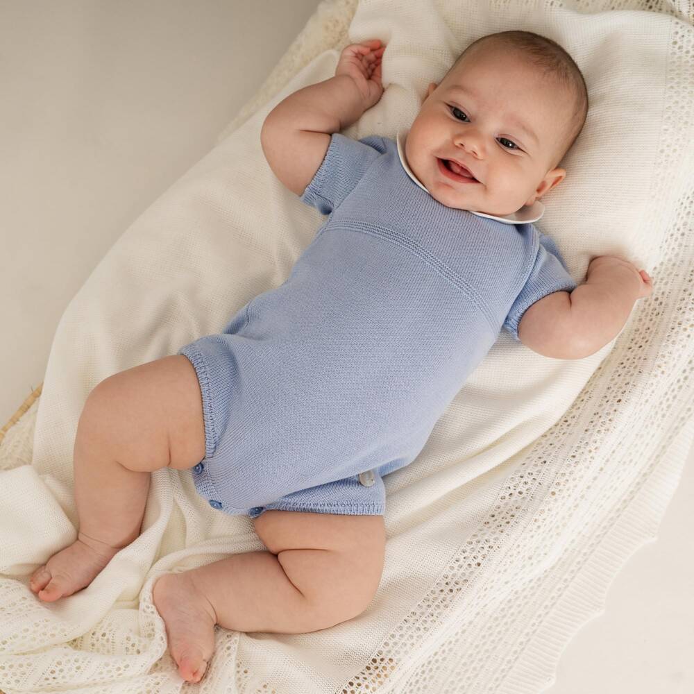 Artesanía Granlei-Boys Blue Knit Peter Pan Shortie | Childrensalon Outlet