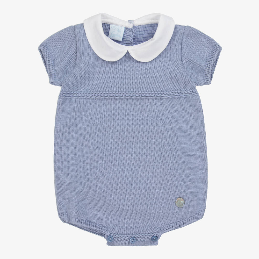 Artesanía Granlei-Boys Blue Knit Peter Pan Shortie | Childrensalon Outlet
