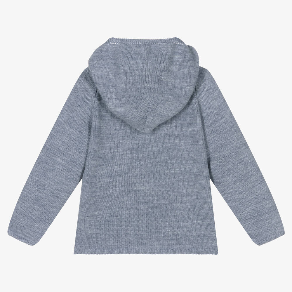 Artesanía Granlei-توب هودي أكريليك محبوك لون أزرق للأولاد | Childrensalon Outlet
