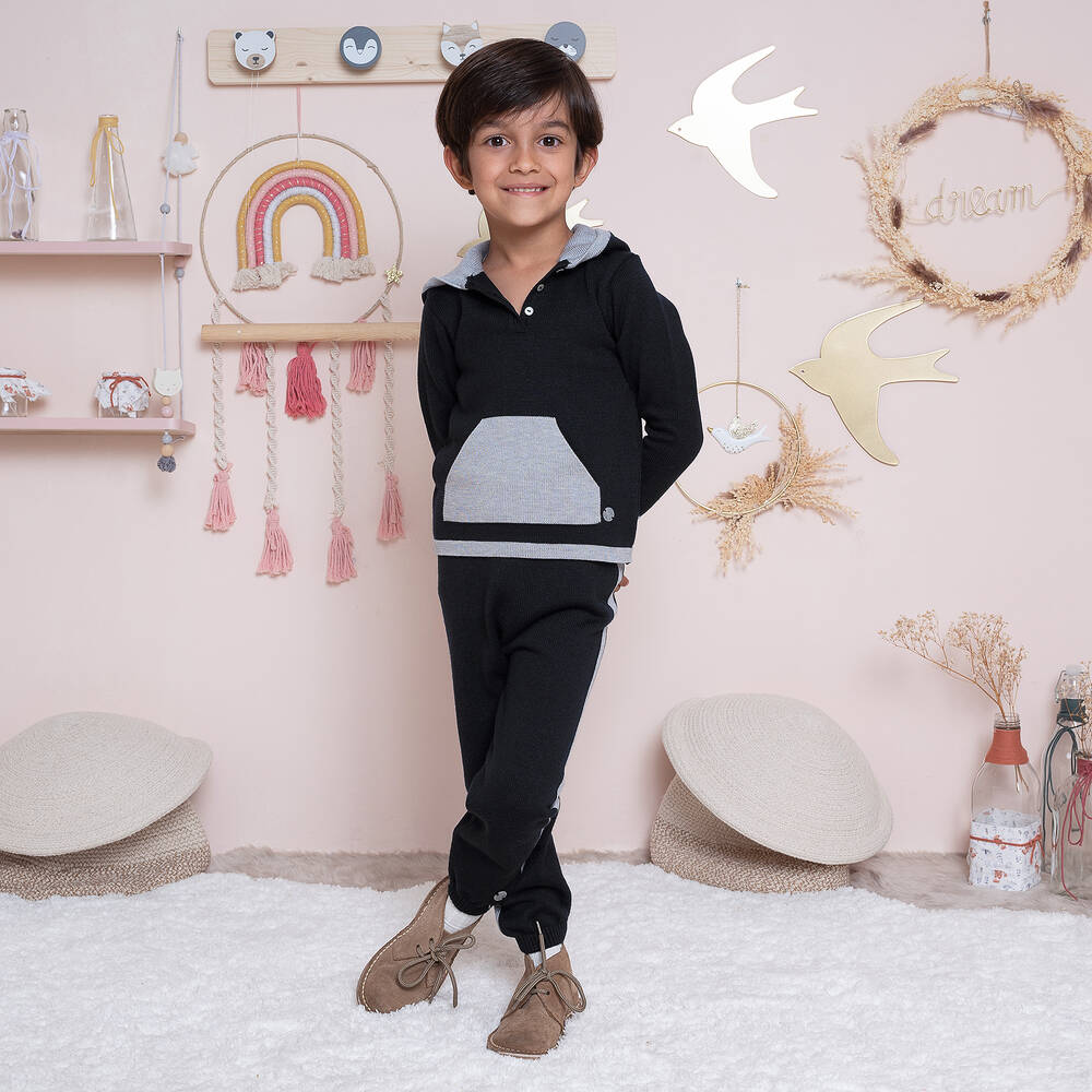 Artesanía Granlei-تراكسوت أكريليك محبوك لون كحلي للأولاد | Childrensalon Outlet