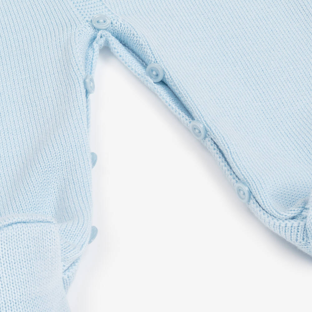 Artesanía Granlei-Boys Blue Lace Knit Romper | Childrensalon Outlet