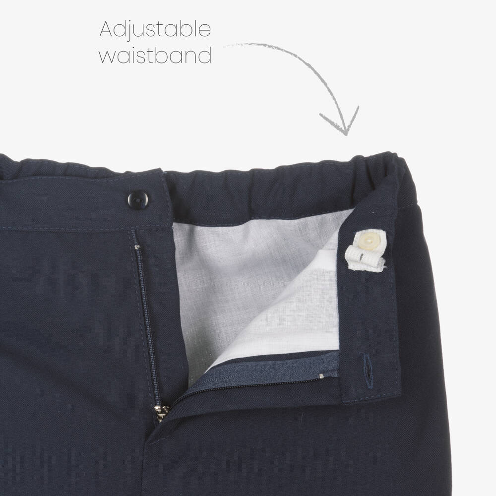 Artesanía Granlei-Boys Blue Sweater & Shorts Set | Childrensalon Outlet