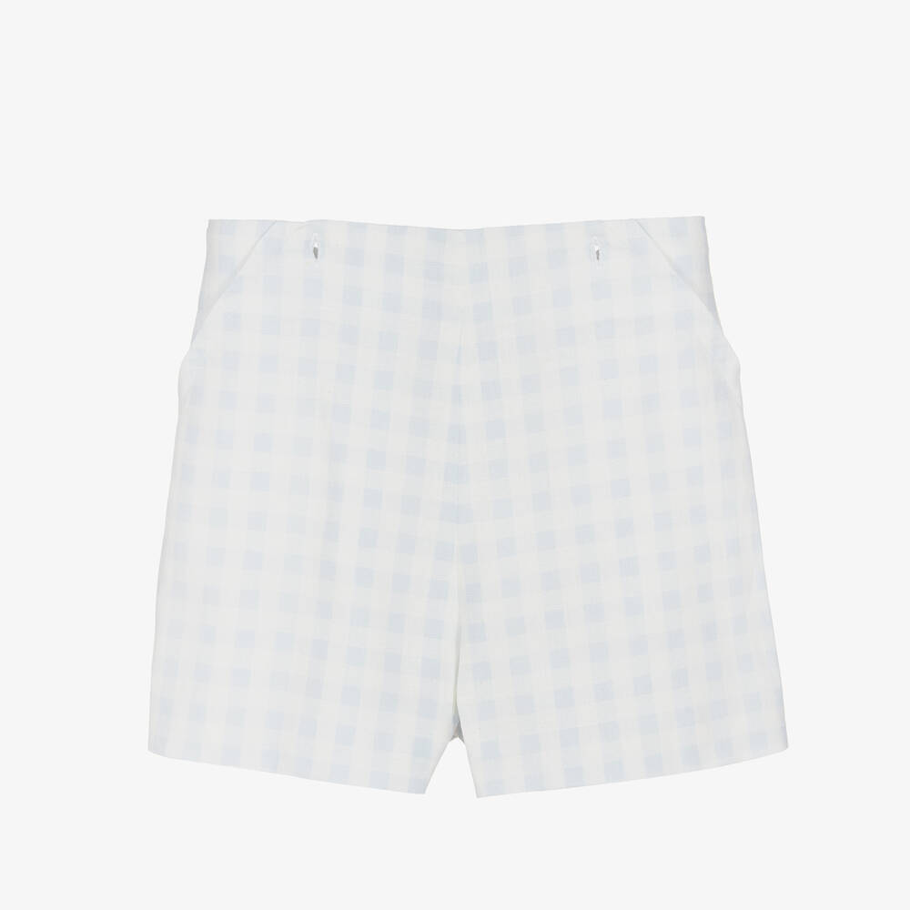 Artesanía Granlei-Boys Blue & White Gingham Shorts Set | Childrensalon Outlet