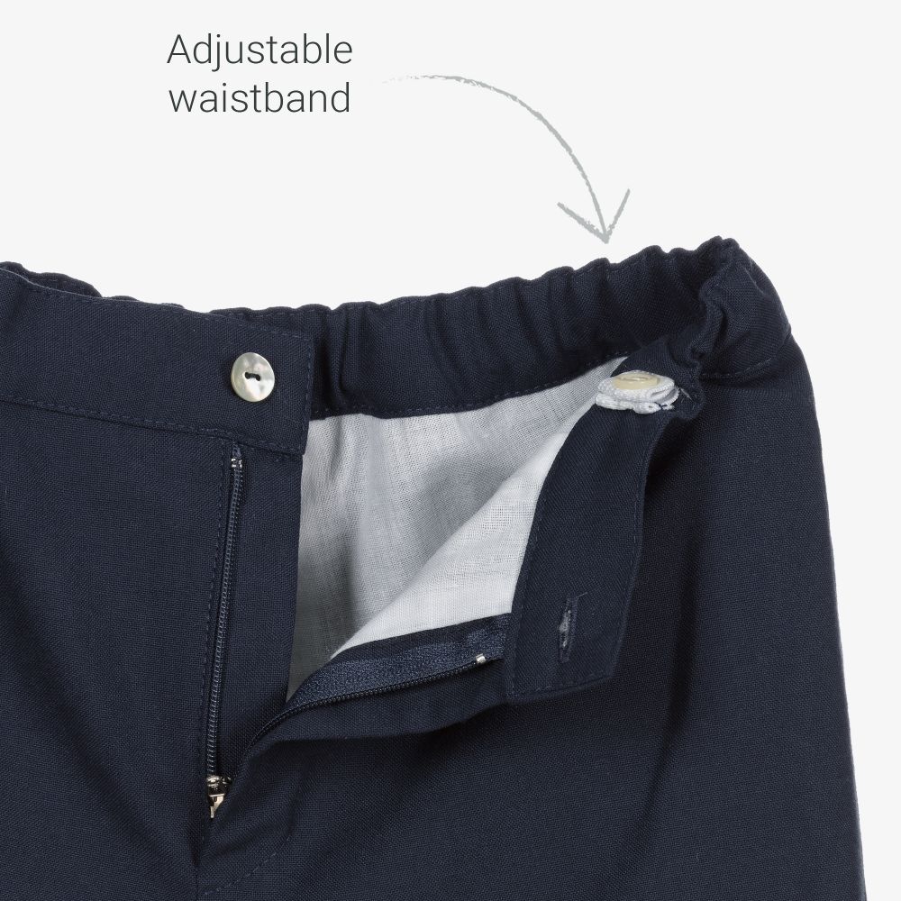 Artesanía Granlei-Boys Blue & White Shorts Set | Childrensalon Outlet