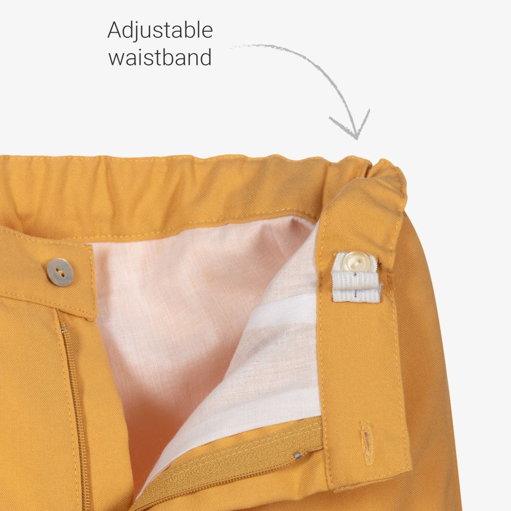 Artesanía Granlei-Boys Brown & Yellow Shorts Set | Childrensalon Outlet