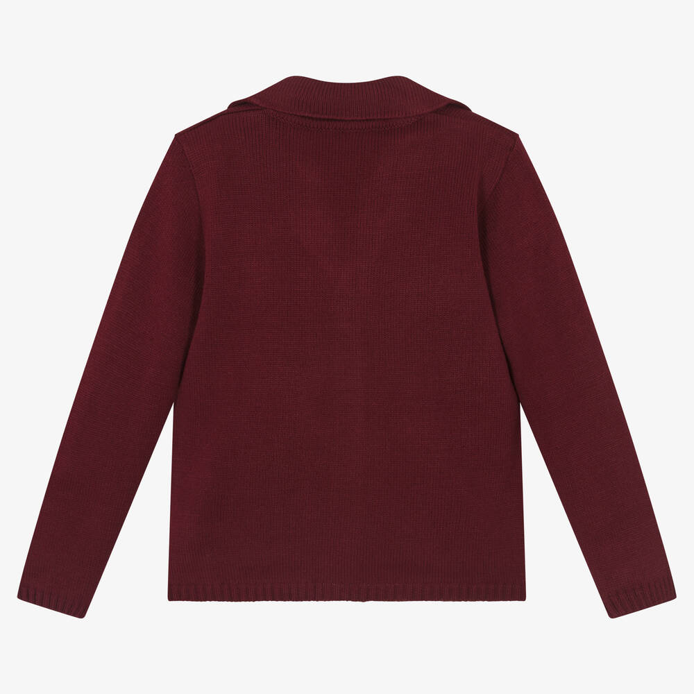 Boys burgundy cardigan shop