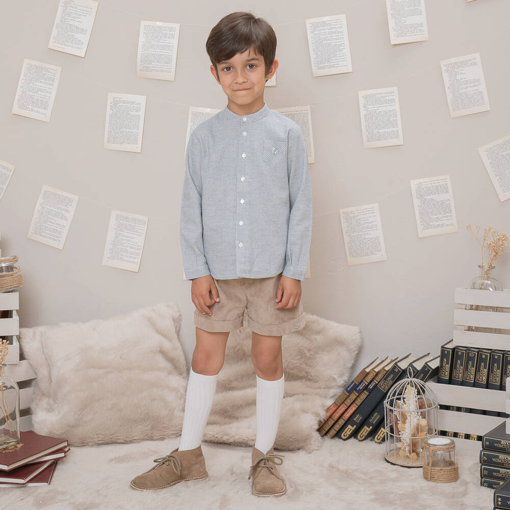 Artesanía Granlei-Рубашка в клетку и бежевые шорты | Childrensalon Outlet