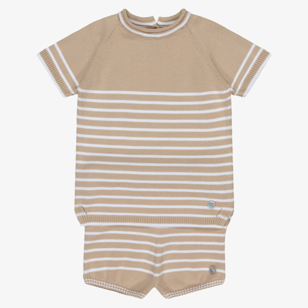 Artesanía Granlei-Классический бежевый вязаный комплект для мальчиков | Childrensalon Outlet