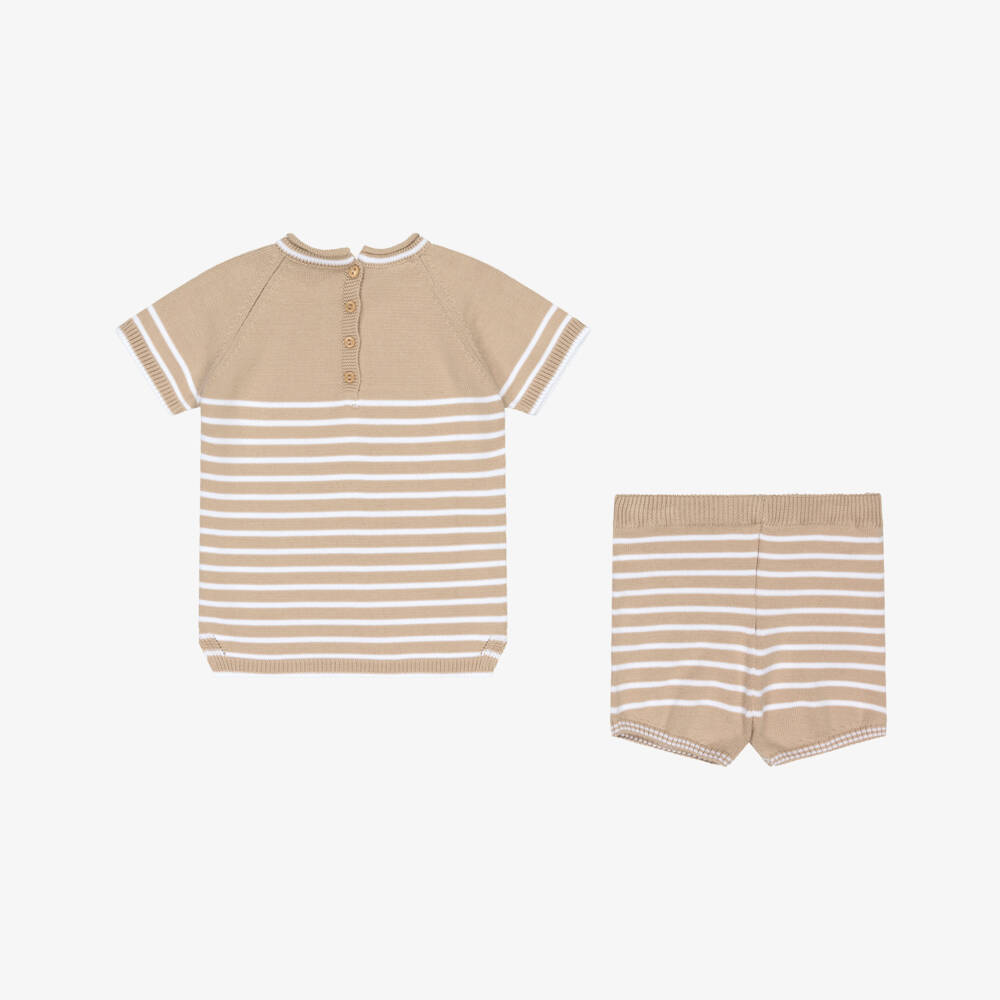 Artesanía Granlei-Boys Classic Beige Knit Ensemble | Childrensalon Outlet