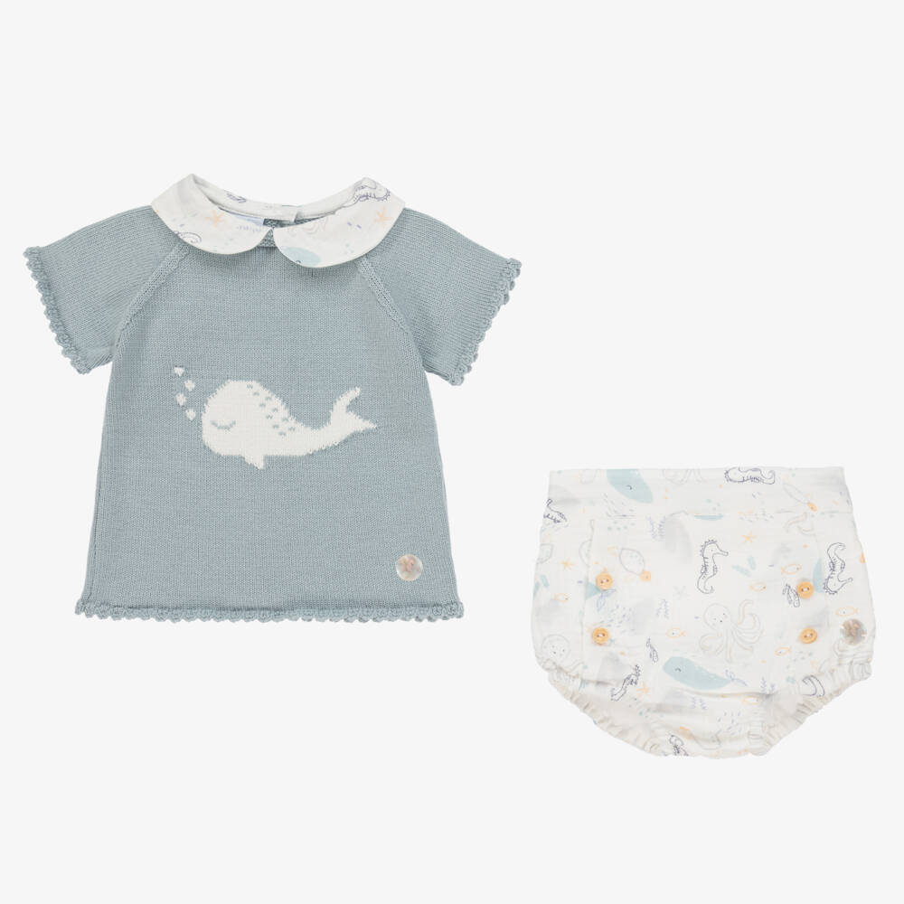 Artesanía Granlei-Boys Classic Blue Shorts Ensemble | Childrensalon Outlet