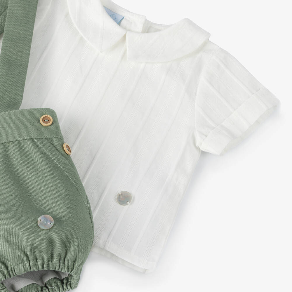 Artesanía Granlei-Boys Classic Green Shorts Ensemble | Childrensalon Outlet