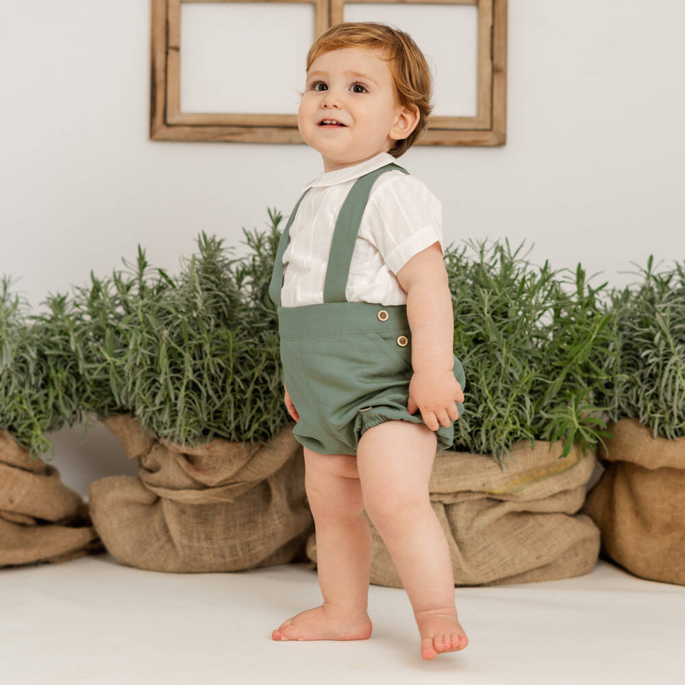 Artesanía Granlei-Boys Classic Green Shorts Ensemble | Childrensalon Outlet