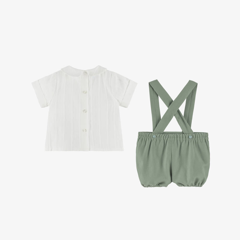 Artesanía Granlei-Boys Classic Green Shorts Ensemble | Childrensalon Outlet