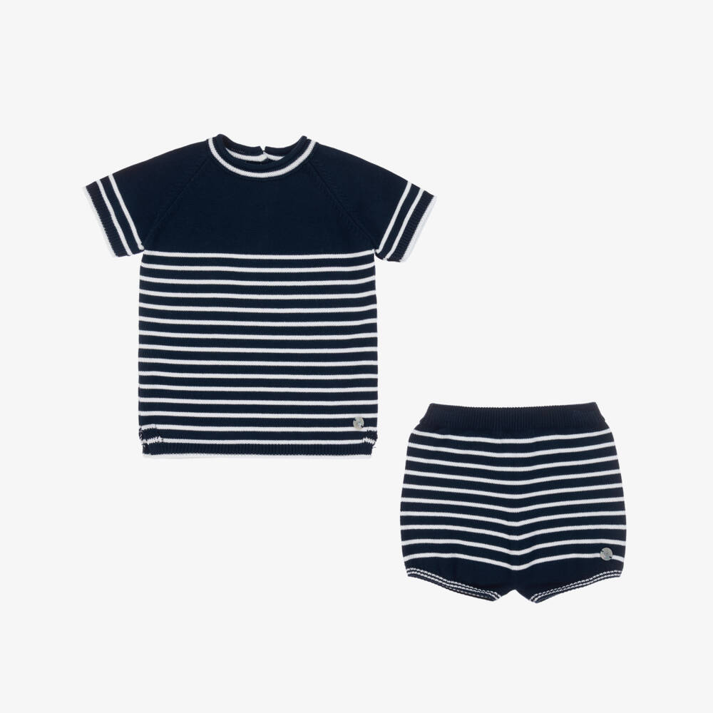 Artesanía Granlei-Boys Classic Navy Knit Ensemble | Childrensalon Outlet