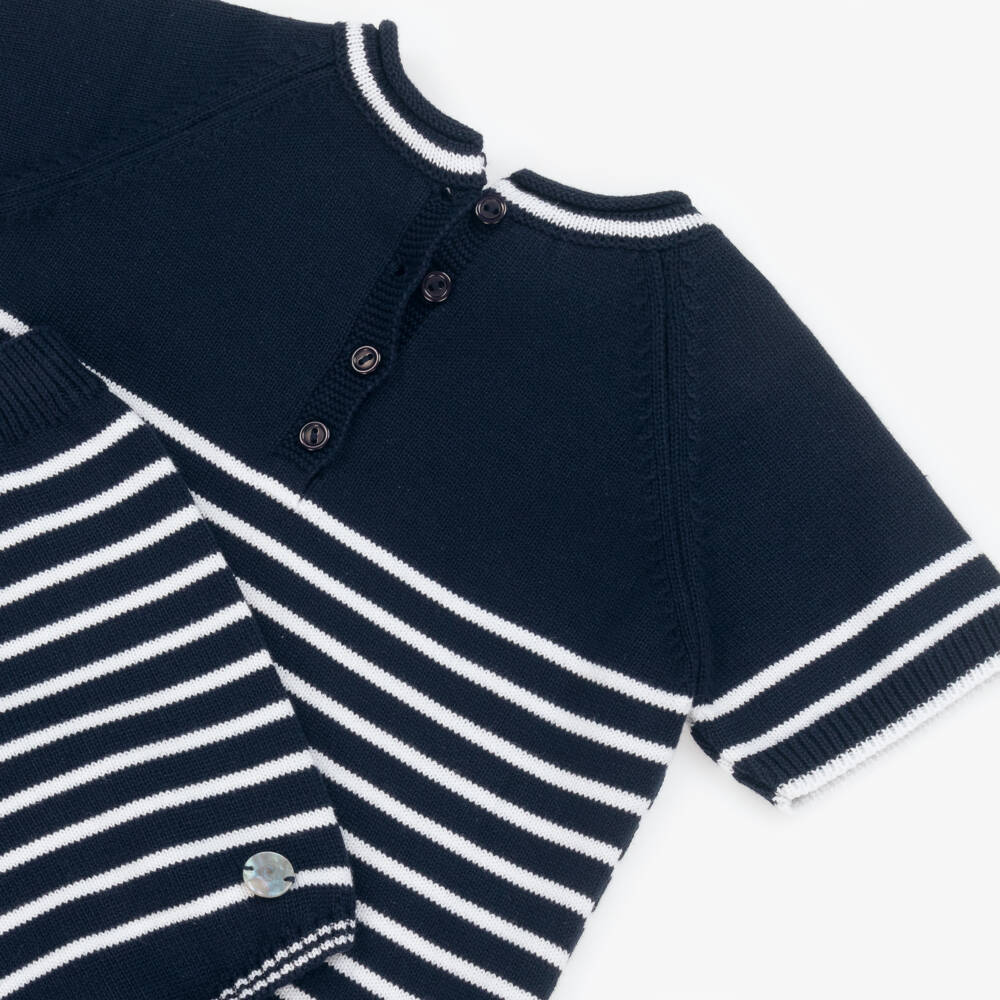 Artesanía Granlei-Boys Classic Navy Knit Ensemble | Childrensalon Outlet