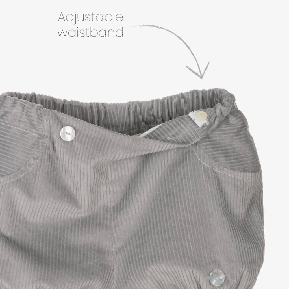 ارتيزانيا  غرانلي-طقم شورت مخمل لون رمادي للأولاد | Childrensalon Outlet