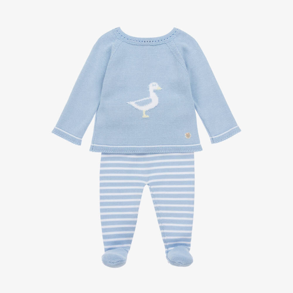 Artesanía Granlei-Boys Cozy Azure Knit Set | Childrensalon Outlet
