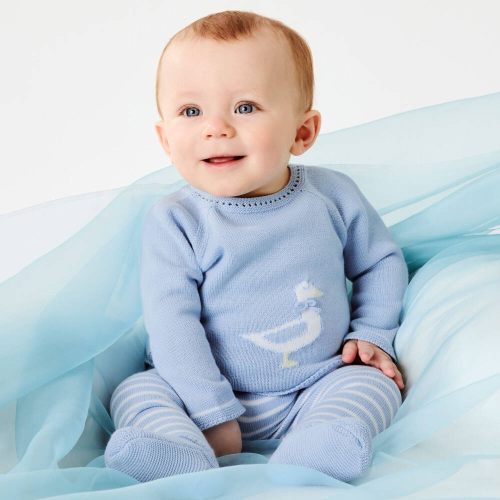Artesanía Granlei-Boys Cozy Azure Knit Set | Childrensalon Outlet