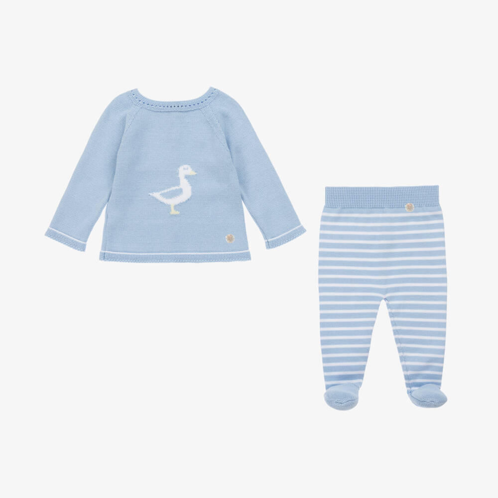 Artesanía Granlei-Boys Cozy Azure Knit Set | Childrensalon Outlet