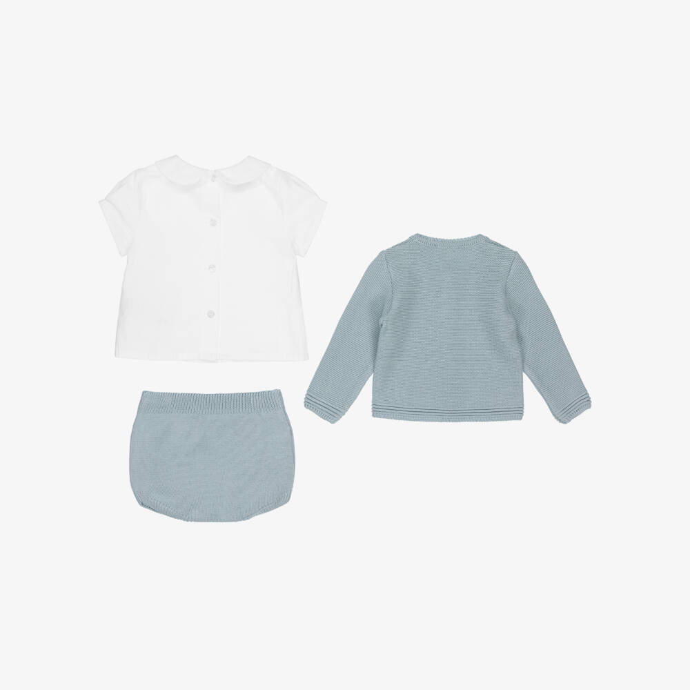 Artesanía Granlei-Boys Cozy Blue Knit Ensemble | Childrensalon Outlet