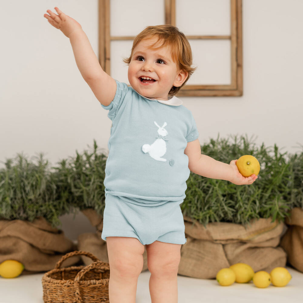 Artesanía Granlei-Boys Cozy Green Rabbit Ensemble | Childrensalon Outlet