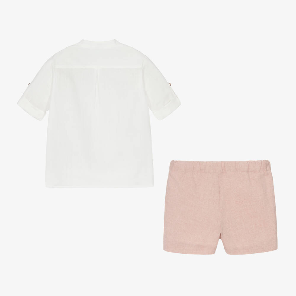 Artesanía Granlei-Летний комплект кремовый и розовый для мальчиков | Childrensalon Outlet