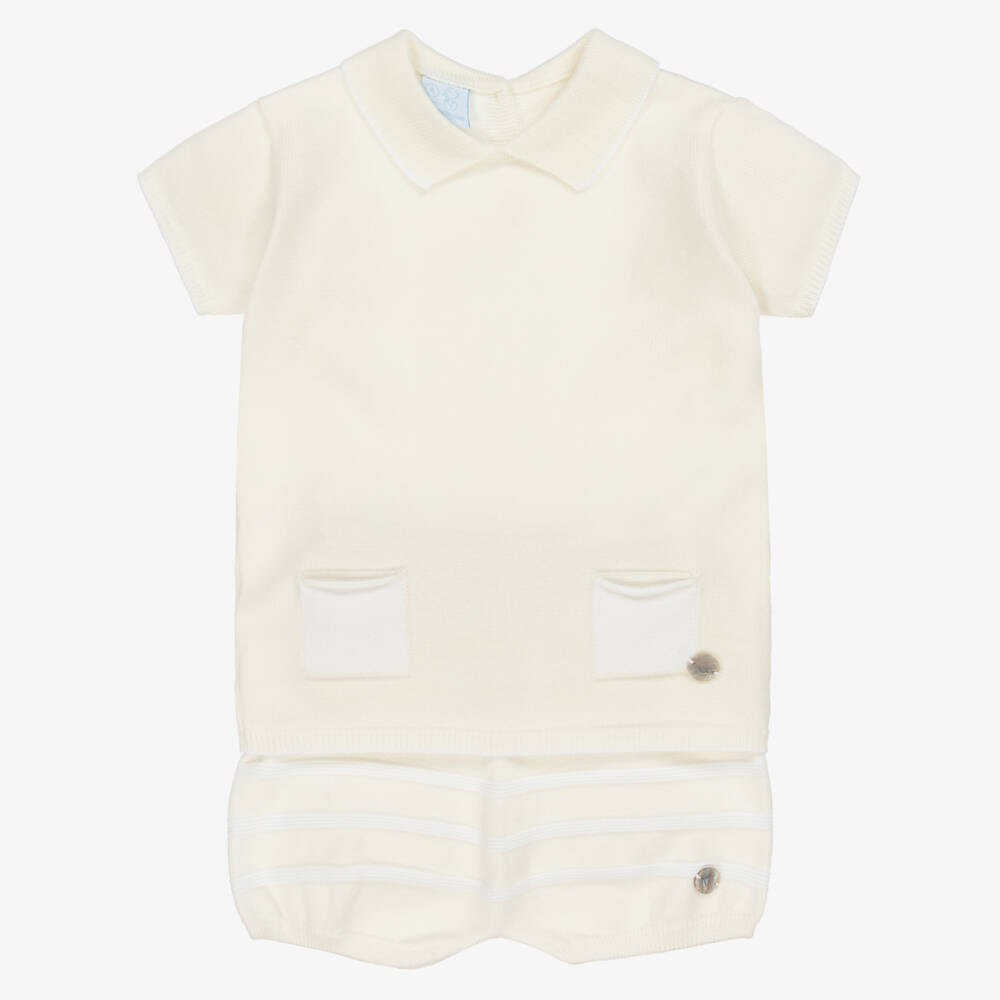Artesanía Granlei-Boys Cream Knit Ensemble | Childrensalon Outlet
