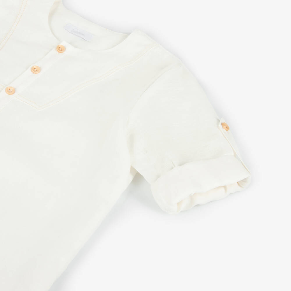 Artesanía Granlei-Boys Cream Linen-Cotton Ensemble | Childrensalon Outlet