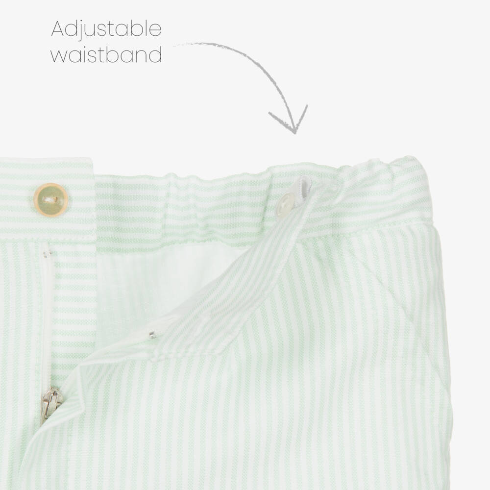 Artesanía Granlei-Boys Elegant Green Cotton Ensemble | Childrensalon Outlet