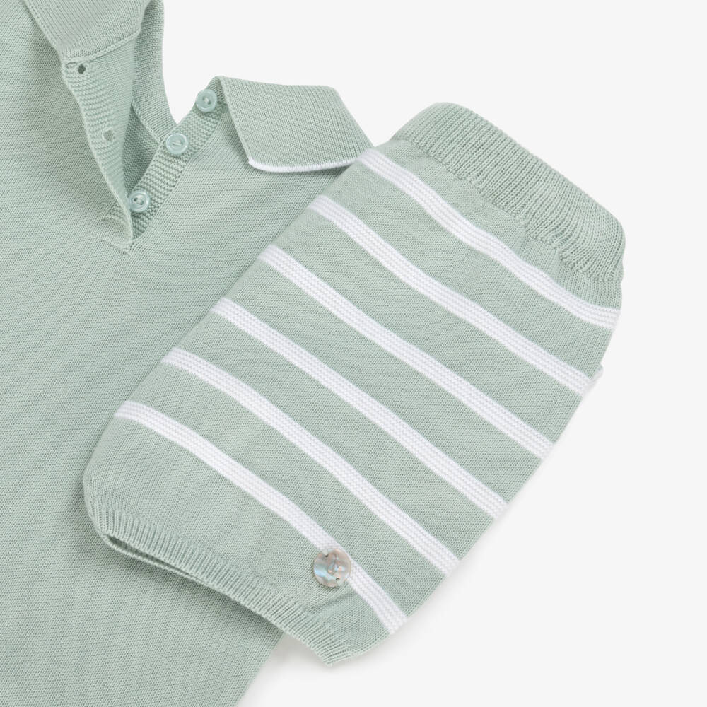 Artesanía Granlei-طقم صيفي محبوك باللون الزمردي للأولاد | Childrensalon Outlet