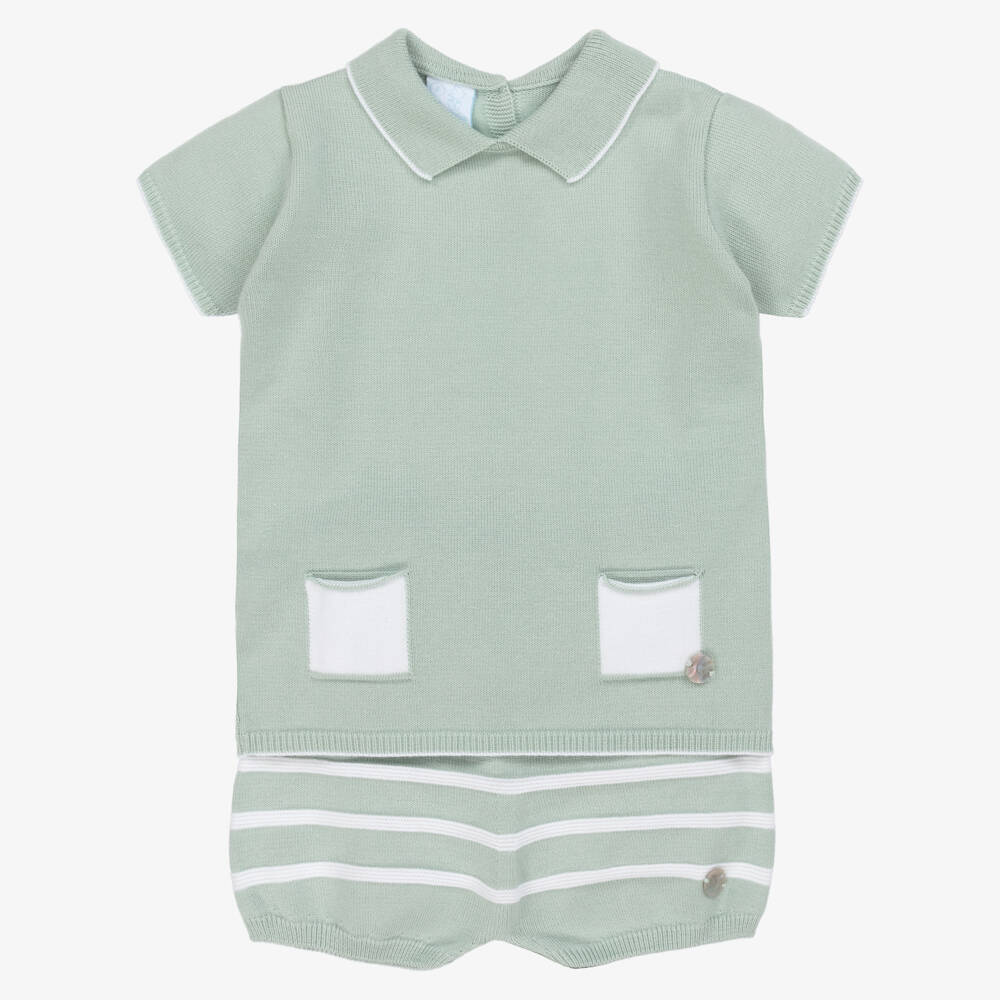 Artesanía Granlei-Boys Emerald Knit Short Ensemble | Childrensalon Outlet