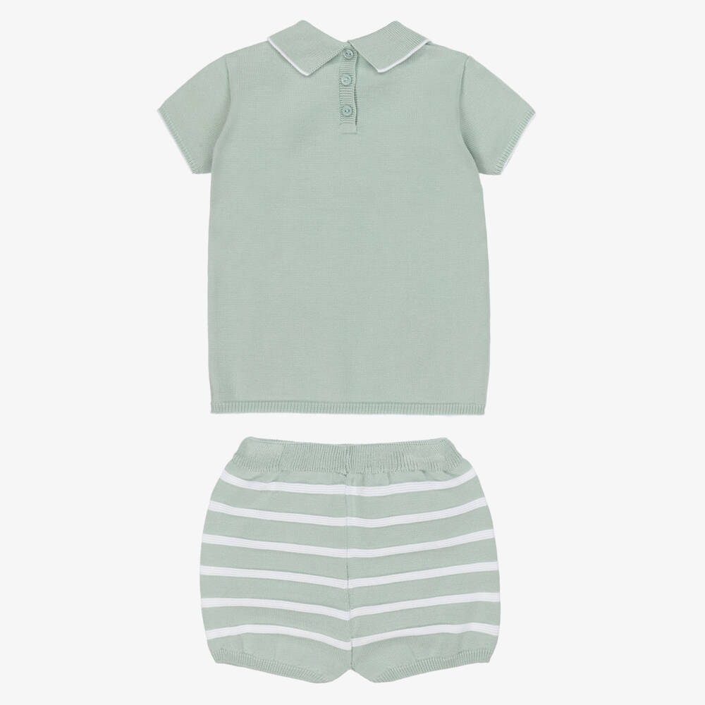 Artesanía Granlei-طقم صيفي محبوك باللون الزمردي للأولاد | Childrensalon Outlet