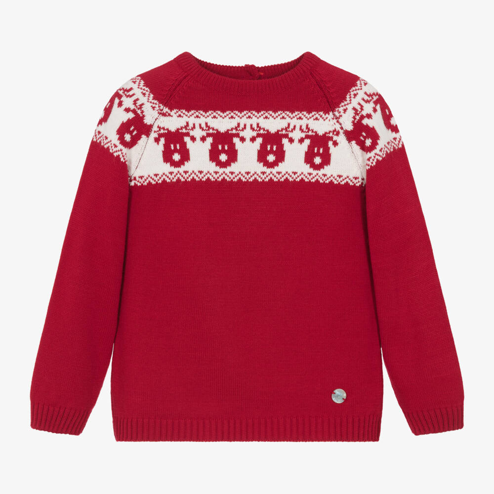 Artesanía Granlei-Boys Festive Reindeer Knit Sweater | Childrensalon Outlet