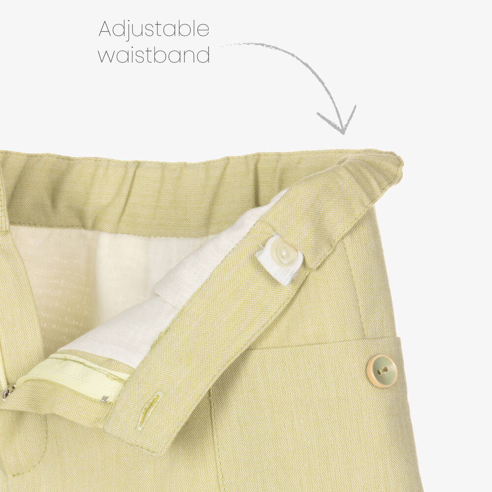 Artesanía Granlei-Boys Green Checked Cotton Shorts Set | Childrensalon Outlet