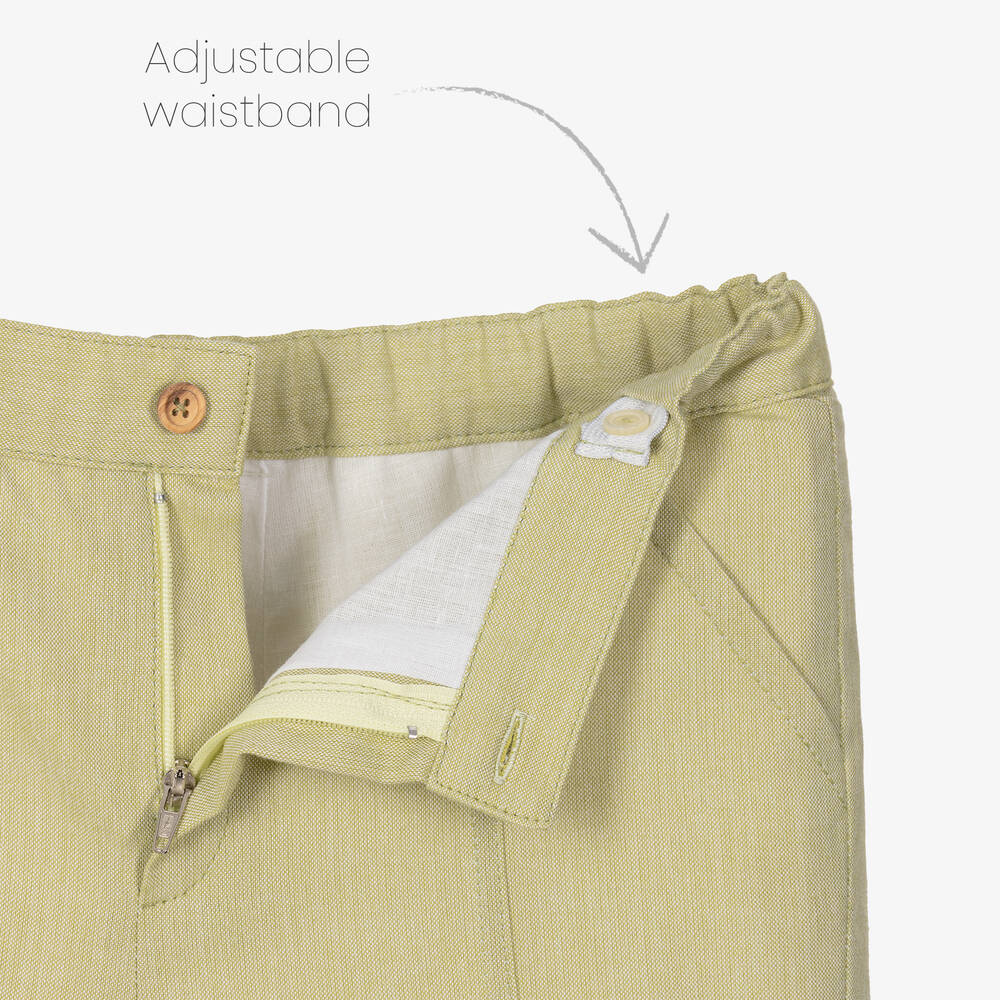 Artesanía Granlei-طقم شورت بطبعة ديناصور قطن لون أخضر فاتح وأبيض للأولاد | Childrensalon Outlet