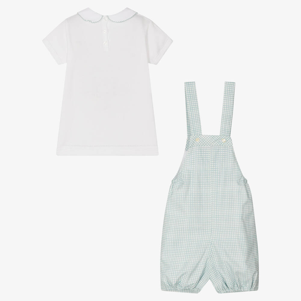 Artesanía Granlei-طقم شورت أطفال ولادي قطن لون أخضر وأبيض | Childrensalon Outlet