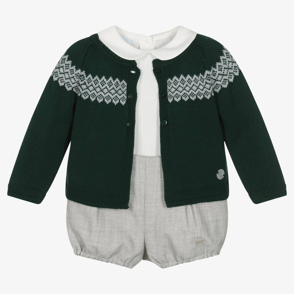 Artesanía Granlei - Зелено-серый комплект с шортами | Childrensalon