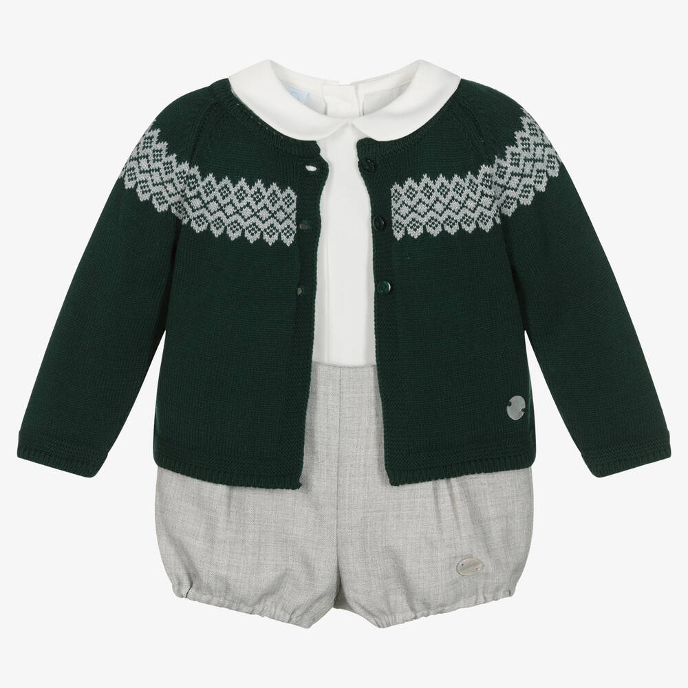 Artesanía Granlei - Top & Shorts Set in Grün & Grau | Childrensalon