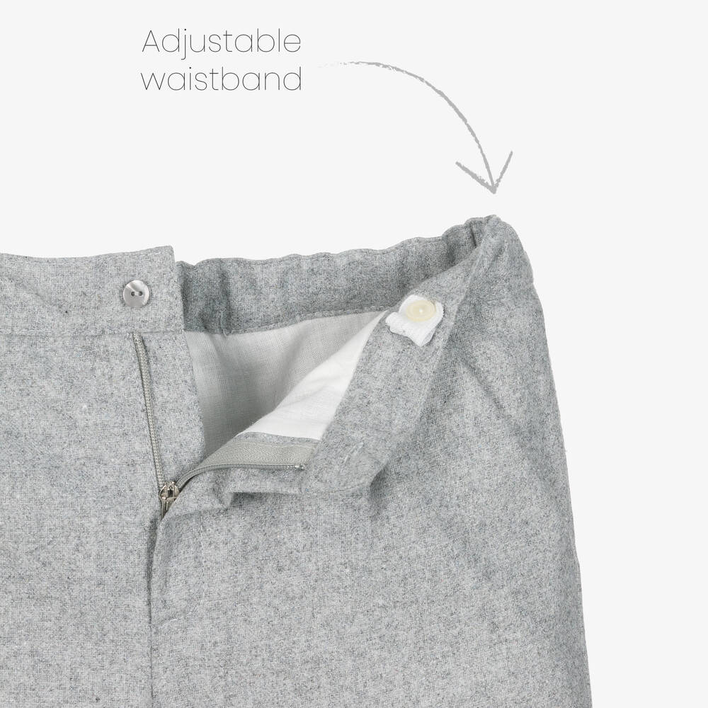 Artesanía Granlei-Boys Green & Grey Wool Shorts Set | Childrensalon Outlet